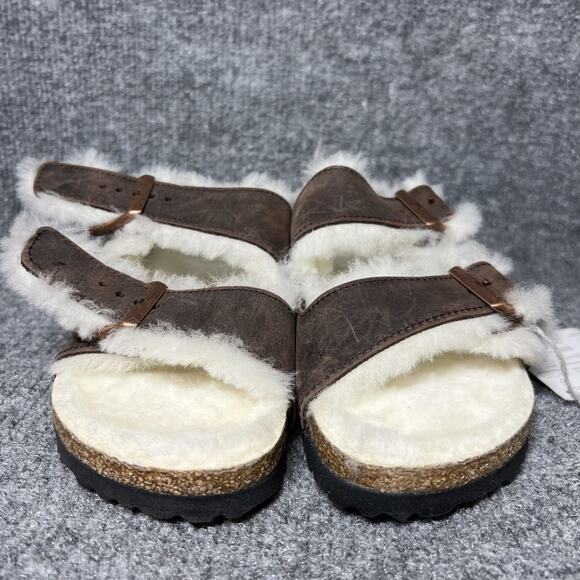 Birkenstock Sandals Womens Size 5 Brown Arizona Shearling Made in Germany EU 36 - Picture 2 of 9
